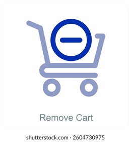 Remove Cart and trolley icon concept