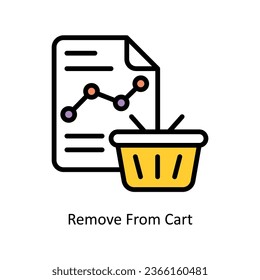 Remove From Cart vector Fill outline Icon Design illustration. Web store Symbol on White background EPS 10 File 