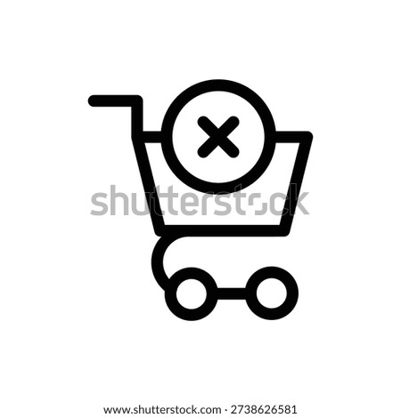 remove from chart sign outline icon vector design good for web or mobile app