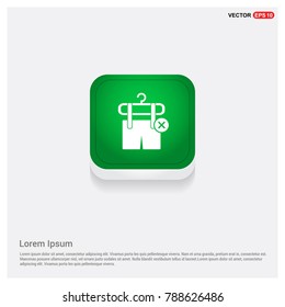 Remove clothing item on hanger icon Green Web Button