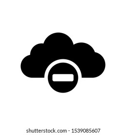 Remove from cloud icon. Cloud icon and Minus sign for Manage data storage on cloud.