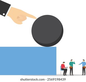 Remove competition. Conflict and argument between colleagues, difference opinion, disagree, confrontation. Flat vector illustration

