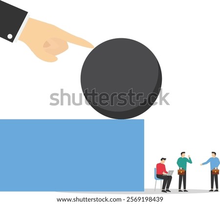Remove competition. Conflict and argument between colleagues, difference opinion, disagree, confrontation. Flat vector illustration

