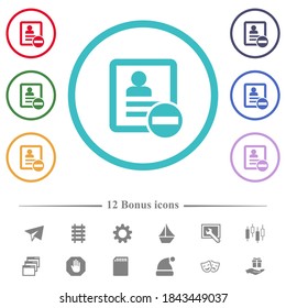 Remove contact flat color icons in circle shape outlines. 12 bonus icons included.