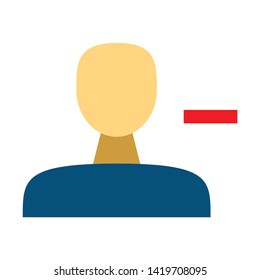 remove contact icon. flat illustration of remove contact vector icon for web