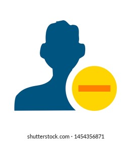 remove contact icon. flat illustration of contact. vector icon. remove contact sign symbol