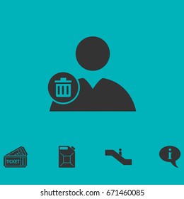Remove contact icon flat. Simple vector symbol and bonus icon