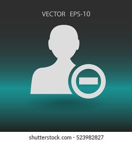 Remove contact icon. vector illustration