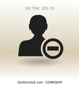 Eliminar el icono de contacto. ilustración vectorial