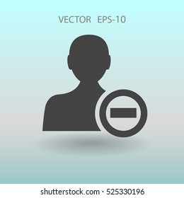 Eliminar el icono de contacto. ilustración vectorial