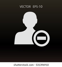 Eliminar el icono de contacto. ilustración vectorial