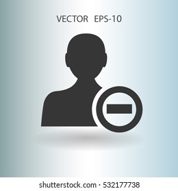 Eliminar el icono de contacto. ilustración vectorial