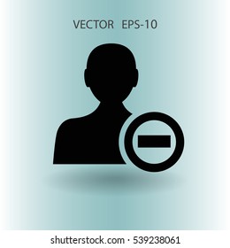 Eliminar el icono de contacto. ilustración vectorial
