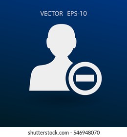 Remove contact icon. vector illustration