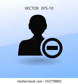 Eliminar el icono de contacto. ilustración vectorial