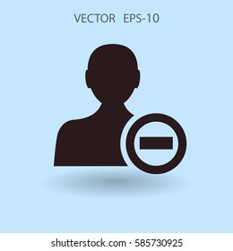 Eliminar el icono de contacto. ilustración vectorial