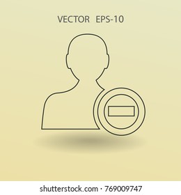 Remove contact icon. vector illustration