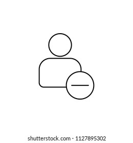 remove contact sign icon. Element of sosial media network icon for mobile concept and web apps. Thin line remove contact sign on white background