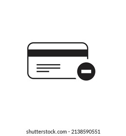 Eliminar diseño de icono de tarjeta de crédito. ilustración vectorial