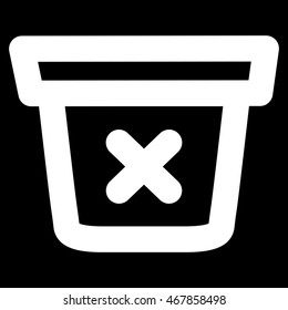 Remove Data vector icon. Style is linear flat icon symbol, white color, black background.