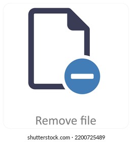 Remove And Delete File Icon Concept