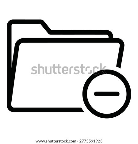 Remove delete minus sign on file folder icon symbol icon