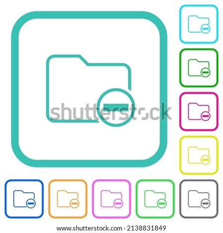 Remove directory vivid colored flat icons in curved borders on white background