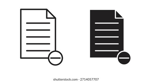 Quitar icono de documento gráfico doodle, boceto, Ilustración vectorial de dibujo de esquema