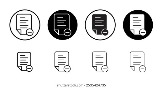 Remove document icon Simple thin outline