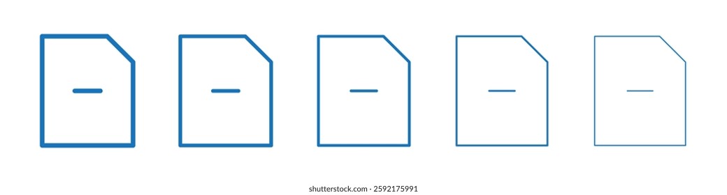 Remove document icon Symbol collection thin outline set