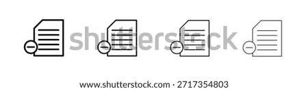 Remove document icon symbol pictogram set