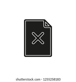 Remove document icon - vector document illustration with Remove mark