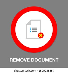 Remove document icon - vector document illustration with Remove mark