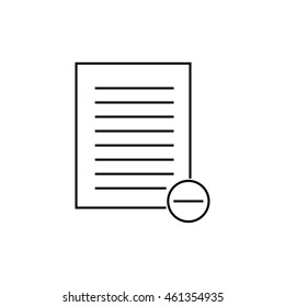 Remove document outline icon illustration isolated vector sign symbol