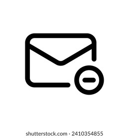 Remove Email icon in trendy outline style isolated on white background. Remove Email silhouette symbol for your website design, logo, app, UI. Vector illustration, EPS10.