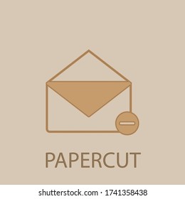 Remove the envelope papercut icon. Simple glyph, flat vector of web icons for ui and ux, website or mobile application