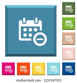 Remove event from calendar white icons on edged square buttons in various trendy colors