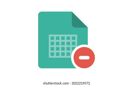 Remove excel file icon vector illustration.