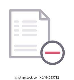 remove file colour line vector icon