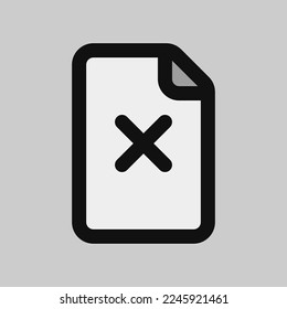 Remove file icon in filled line style, use for website mobile app presentation