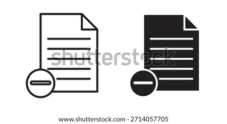 Remove file icon graphic doodle, sketch, outline drawing Vector illustration