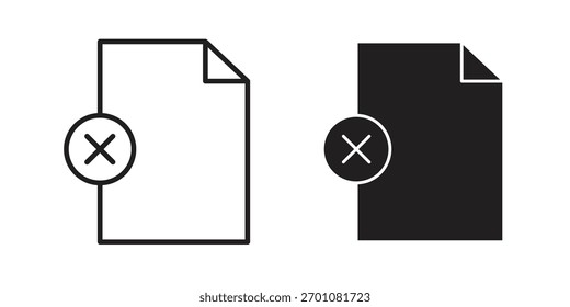 Eliminar el símbolo de concepto de contorno de icono de archivo con trazo editable en blanco