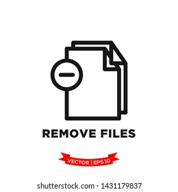 remove file icon in trendy flat style, file icon 