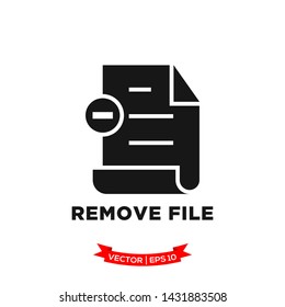 remove file icon in trendy flat style, file icon, document vector icon 