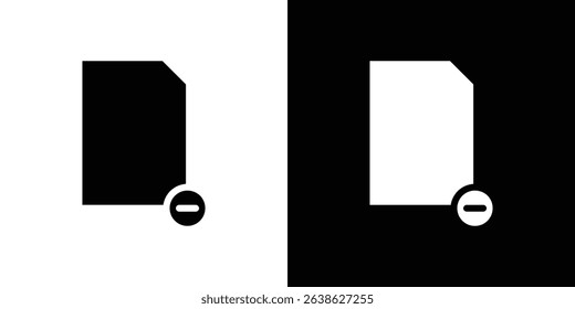 Remove file icon Vector in flat style. Collection silhouettes