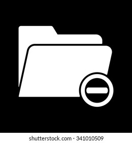 The remove from folder icon. Data and directory, archive, storage symbol. Flat Vector illustration