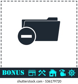 Remove Folder icon flat. Simple vector symbol and bonus icon