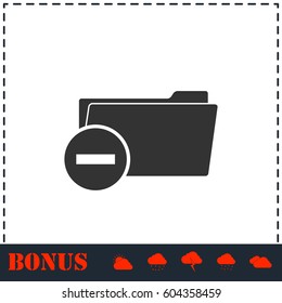 Remove Folder icon flat. Simple vector symbol and bonus icon