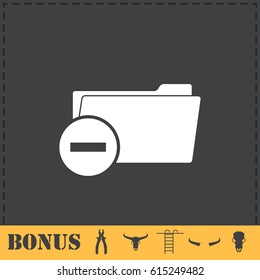 Remove Folder icon flat. Simple vector symbol and bonus icon
