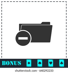 Remove Folder icon flat. Simple vector symbol and bonus icon